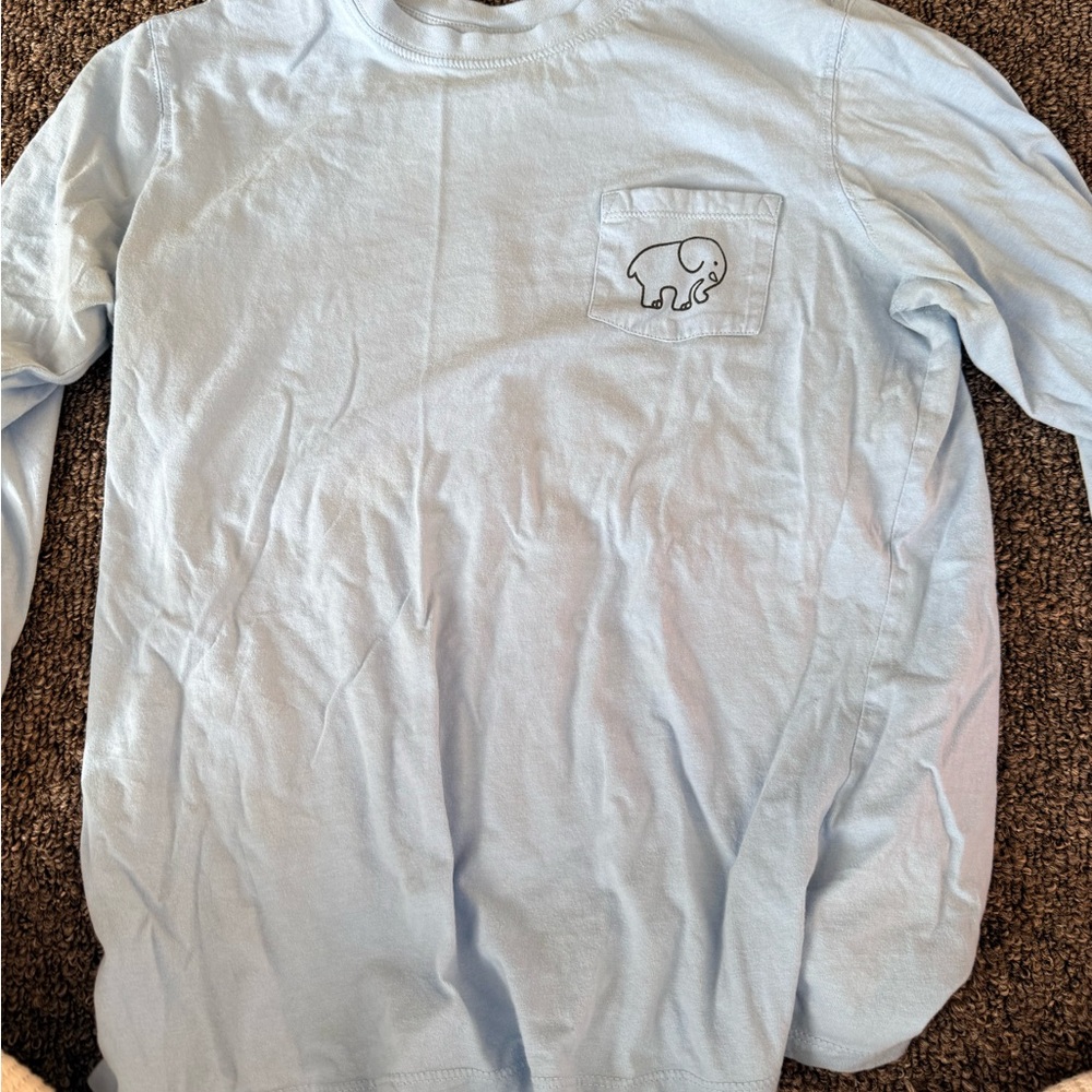 Ivory Ella Sky Blue Elephant Pocket Tee